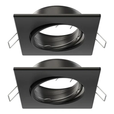 Imagen de ledscom.de 2 uds. marco empotrable en techo RIR, angular, orientable, negro mate