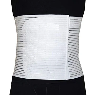 Imagen de BODYPERFECT Faja abdominal postoperatoria unisex de contención postparto operación alivio del dolor espalda cierre ajustable H 28 (XXL, Blanco)