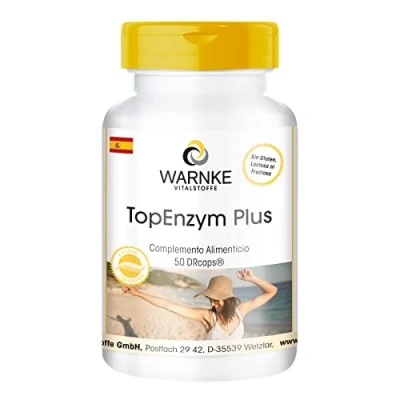 Imagen de TopEnzym Plus Complejo enzimático con Bromelina + Tripsina Rutósido y Quimotripsina 50 Cápsulas Warnke Vitalstoffe Calidad de farmacia alemana