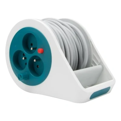 Imagen de Zenitech Mini enrollador de diseño 3 Tomas 2P+T 7 m Azul