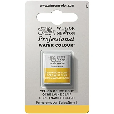 Imagen de Winsor &amp; Newton Acuarela Profesional Pintura de Acuarela, Alta Luminosidad, Resistente a la Luz, Calidad Archivo, 1/2 Godet, Color Ocre Claro Amarillo