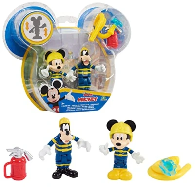 Imagen de Giochi Preziosi Disney Mickey, 2 Figuras articuladas 7,5 cm con Accesorios, Tema Bombero, Juguete para niños a Partir de 3 años,, MCC044