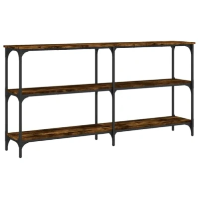 Imagen de vidaXL Mesa Consola Madera de ingeniería Roble Ahumado 150x29x75 cm