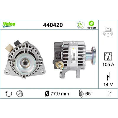 Imagen de VALEO 440420 Alternador 14V 105A FORD: Focus 2, 2 Limousine, C Max