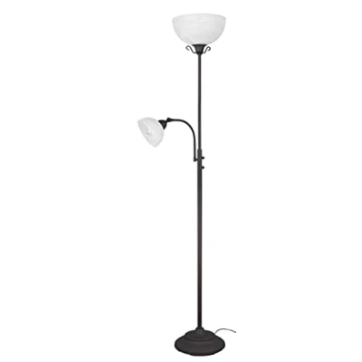 Imagen de Reality, Lámpara de pie, Country 1xE27, max.100,0 W 1xE14, max.40,0 Cristal, Alabastro, Cuerpo: Metal, Óxido A:30,0cm, A:184,0cm, P:48,0cm Interruptor,IP20,Sin bombilla