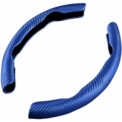 Imagen de THOMIX 2 Piezas Funda Volante Coche para VW Golf 5 6 7 8 GTE GTI GTD Clubsport Clubsport45 Variant Alltrack, Transpirable Antideslizante Fibra de Carbón Protector Segmentado,B Blue