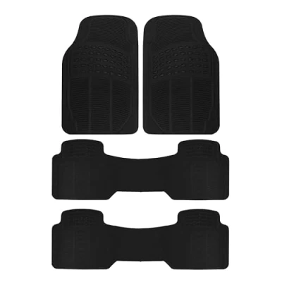 Imagen de BDK 783 3Row ProLiner Alfombrillas de Goma Delanteras y traseras Alta Resistencia para Coche, SUV, camioneta (para vehículos 3 Filas), protección Todo Tipo Clima, Ajuste Universal
