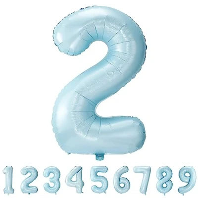 Imagen de Globos de Cumpleãnos 2 Azul,101 CM Globo Numeros Gigantes Grandes Decoracion,Globo Numero 2,Globos Niño Niña Adultos,Vuelan con Helio