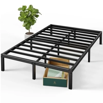 Imagen de Zinus Elias Cama 135x190 cm Altura 36 con Almacenamiento Debajo de la Marco Plataforma Metal Negro