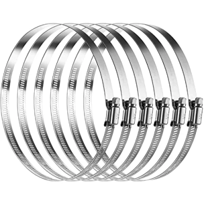 Imagen de Litensh Clips de manguera acero inoxidable, abrazaderas engranaje helicoidal abrazadera tubería, tubería combustible (141 165MM, 6PCS)