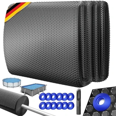 Imagen de KESSER® Lona Solar para Piscina Redonda Ø 244 cm de la Calentamiento lámina Calentar el Agua térmica, Negro, 457