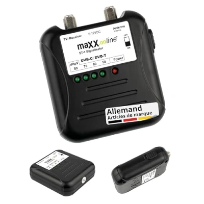 Imagen de maxx.onLine Medidor de señal televisión por cable DVB C/DVB T, medición antena, intensidad cable, TV analógico/digital