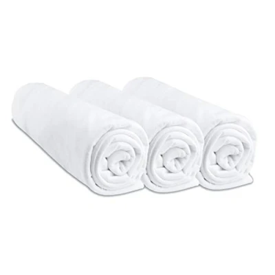 Imagen de Lot de 3 Draps housse Coton pour lit Bébé 60x120 8 coloris disponibles (Blanc)