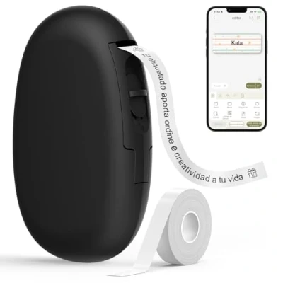 Imagen de SUPVAN Etiquetadora E10 con Etiqueta, Impresora Etiquetas Autoadhesivas, App Inteligente KATASTMBOL 40+ Fuentes, 150+ Plantillas &amp; 700+ Iconos, Imprima Personalizadas, Blanco