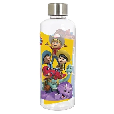 Imagen de p:os 35127 Botella Dino Ranch para niños, de Agua con Tapa Acero Inoxidable, Aprox. 500 ml Capacidad, a Prueba Fugas, la Escuela, el Deporte y Tiempo Libre