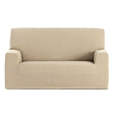 Imagen de GFD Funda de Sofá Lisa Ajustable 2 Plaza 120 170cm, Protectora Cubre Elástica Antimanchas Lavable, Fundas Duradera Perros Gatos Mascotas (Beige, plazas)