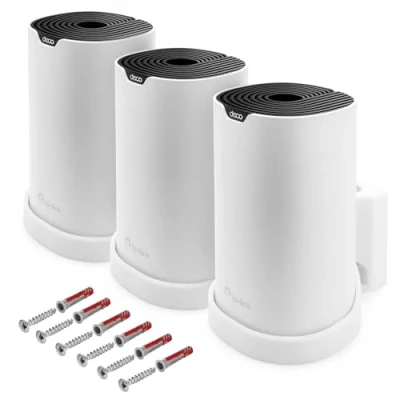 Imagen de Soporte de pared para router WiFi TP Link AC1900 Deco S7, 3 unidades con gestión cables