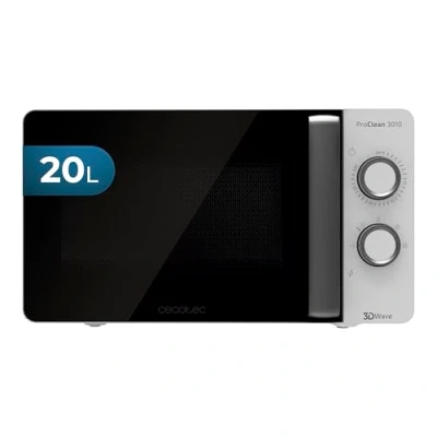 Imagen de Cecotec Microondas ProClean 3010. 700 W, 20 L de capacidad, Revestimiento Ready2Clean, Tecnología 3DWave, Modo Descongelación, 6 Niveles Potencia, Temporizador 30 mins