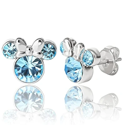Imagen de Pendientes Disney Minnie Mouse con Piedra de Nacimiento para Mujer niña Joyas