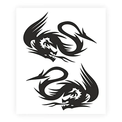 Imagen de 4R Quattroerre.it 15854 Pegatinas de Coche Sobredimensionadas Dragón, Negro, 10 x 12 cm
