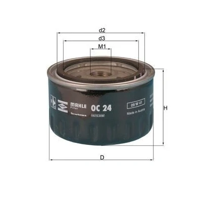 Imagen de MAHLE ORIGINAL OC 24 Filtro de aceite con válvula bloqueo retorno enroscable RENAULT: 5 Hatchback, 12 Berlina, 6