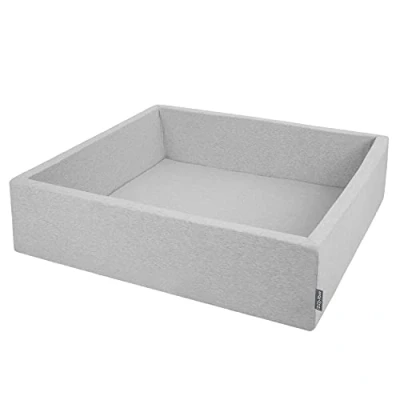 Imagen de KiddyMoon Piscina De Bolas 120X30cm/SIN El Cuadrado Grande para Ninos,Hecha En La UE, Gris Claro