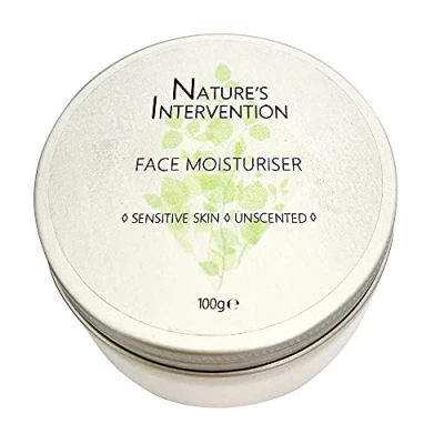 Imagen de 99% Natural CREMA FACIAL HIDRATANTE con VITAMINA E &amp; SIN PERFUME 100 g de NATURE&#039;S INTERVENTION. Protege, Hidrata, Calma, Repara. pH 5.5 para Piel Sensible y Atópica Refuerza el Microbioma