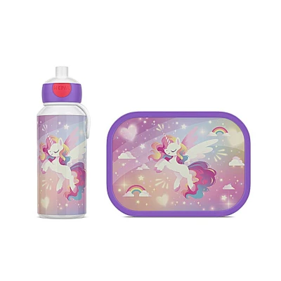 Imagen de Mepal Set de Almuerzo Campus Fiambrera para Niños con Botella Pop up y el Colegio o Llevar Sin BPA 400 + 750 ml Unicorn Glow