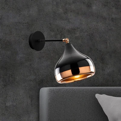 Imagen de Aplique orientable geoda Bacchio 17 x 28 cm Hierro cobre negro Menzzo