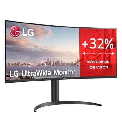 Imagen de LG 34WP65C B Monitor Gaming UltraGear Curvo 34 pulgadas, Panel Nano IPS: 3440x1440p, 21:9, 250 cd/m², 1000:1, 160Hz, entradas: DPx1, HDMIx1, USB Ax3, Color Negro