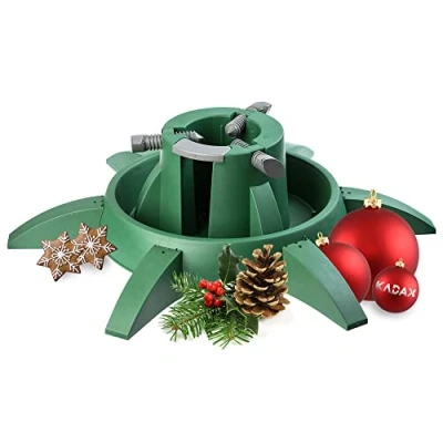 Imagen de KADAX soporte para árbol de Navidad con depósito agua, moderno plástico resistente árboles, varios tamaños, estable, verde (altura del hasta 3,3 m)