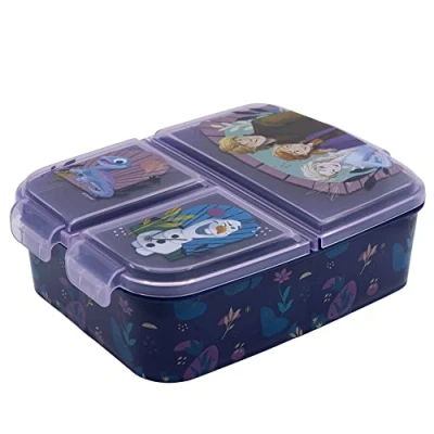 Imagen de Disney Frozen EISKÖNIGIN ANNA UND ELSA MIT 3 FÄCHERN Fiambrera para niños, Talla: One Size, Lila