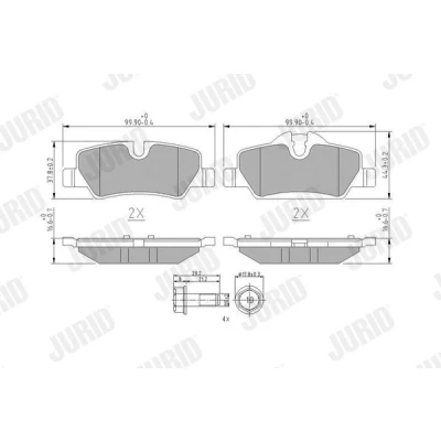 Imagen de JURID 573763J Juego de pastillas freno preparado para indicador desgaste con accesorios MINI: Hatchback, Cabrio