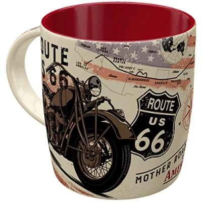 Imagen de Nostalgic Art Taza de café retro Route 66 Bike Map