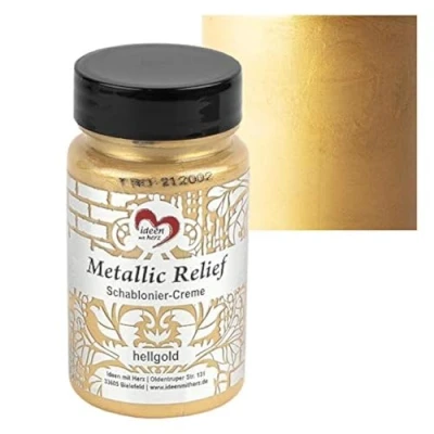 Imagen de Ideen mit Herz Pasta texturizada fina para plantillas, 90 ml, a base de agua (oro claro)