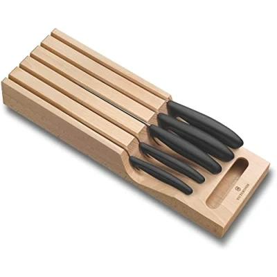 Imagen de Victorinox Juego de 3 Cuchillos para Verduras, inoxidables, Aptos lavavajillas, Rojo, Naranja y Verde