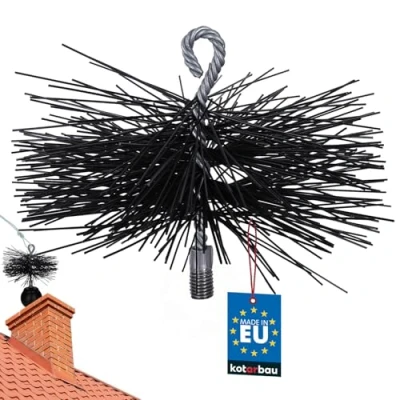 Imagen de KOTARBAU® Erizo, Cabezal Deshollinador, Ø 175 mm, Cepillo redondo de PCV, plástico Para chimeneas, Accesorio limpieza Rosca M12, con anilla, materiales sensibles
