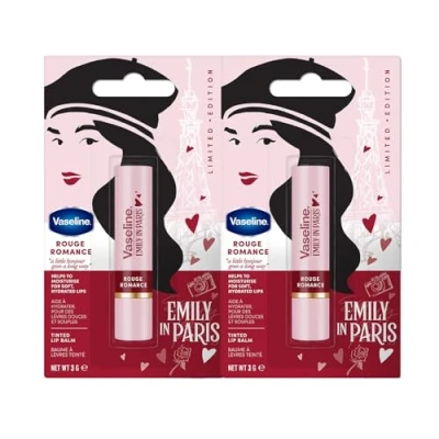 Imagen de Vaseline x Emily in Paris Rouge Romance Bálsamo Labial Hidratante Barra Edición Limitada (Lote de 2 Romance)