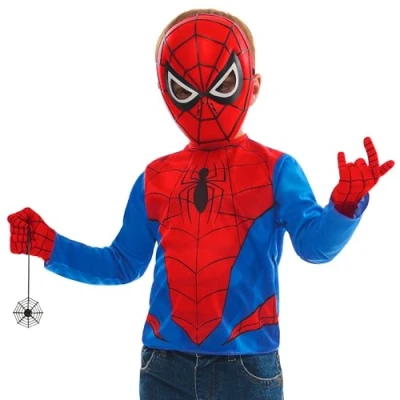 Imagen de Rubies Disfraz oficial de Marvel Spiderman para niños, talla 4 a 6 años
