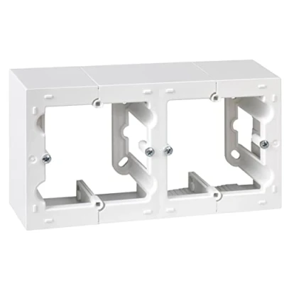 Imagen de Simon Caja de Superficie Doble, Base Enchufe para Empotrar, Serie 10, Apta Interiores (IP20), Fácil Instalar, Dos Elementos, Color Blanco