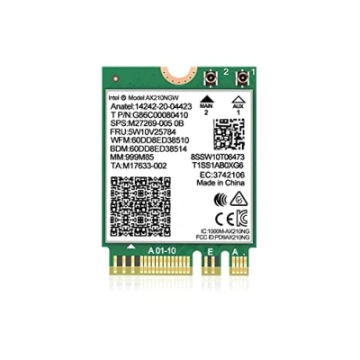 Imagen de Tarjeta inalámbrica WiFi 6E Intel AX210 NGW Bluetooth 5.2 Tri Band 5400Mbps Network Adapter for Laptop Support Windows 10/11 (64bit) M.2/NGFF