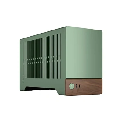 Imagen de Fractal Design Terra Jade Wood Walnut Front Panel Small Form Factor mITX Gaming Case PCIe 4.0 Riser Cable USB Type C Anodized Aluminum Panels