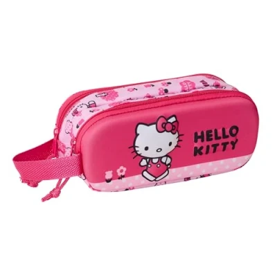 Imagen de Safta Hello Kitty 3D Portatodo Doble 3D, Estuche Infantil, Niño, Ideal para Niños en Edad Escolar, Cómodo y Versátil, Calidad Resistencia, 21x6x8 cm