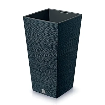 Imagen de Macetero color antracita, con depósito, colección FURU, de 24 x 45 cm, capacidad 7,5 L.