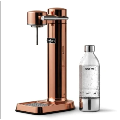 Imagen de Aarke Carbonator 3, Máquina para hacer Agua con Gas en Acero Inoxidable, incluye Botella 800ml, Acabado Cobre