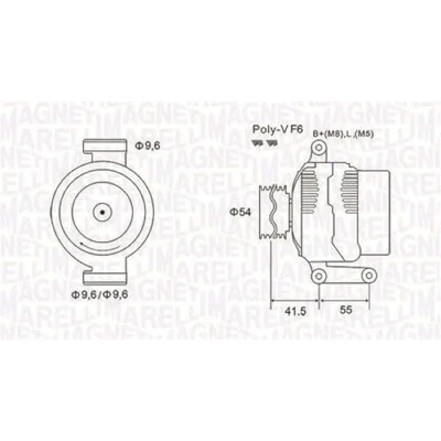 Imagen de MAGNETI MARELLI 063731862010 Alternador 12V 90A OPEL: Astra H Hatchback, GTC, Corsa C FIAT: Grande Punto Hatchback