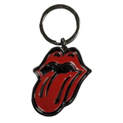 Imagen de The Rolling Stones Llavero clásico con lengua, color negro, talla única, Negro , única