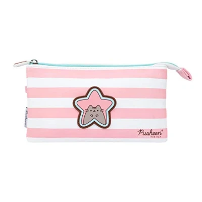 Imagen de Grupo Erik Estuche 3 Compartimentos Escolar │ Pusheen Rose Collection Vuelta al Cole Producto con Licencia Oficial
