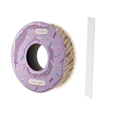 Imagen de STALEKS PRO BOBBINAIL recambio desechable de lima blanca Papmam Expert para Donut dispensador (Grano 240)