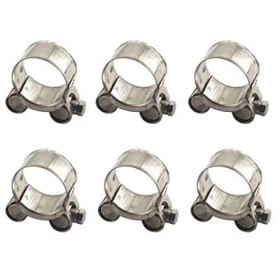 Imagen de Abrazadera de tubo acero inoxidable 304 con perno en T, tamaño 20 22 mm, paquete 6